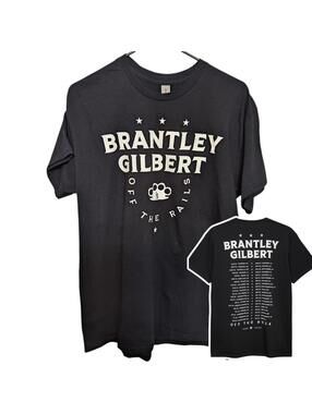 Brantley Gilbert Shirt Large L Black Off The Rails 2024 Tour Band Tee Country